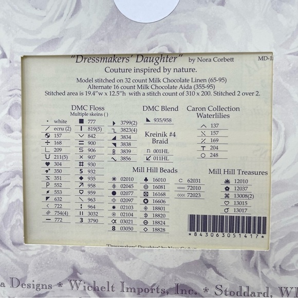 Mirabilia Designs "Dressmakers' Daughter" Cross Stitch Pattern Nora Corbett - Picture 4 of 5